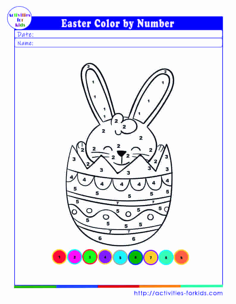 Easter color by number free printables