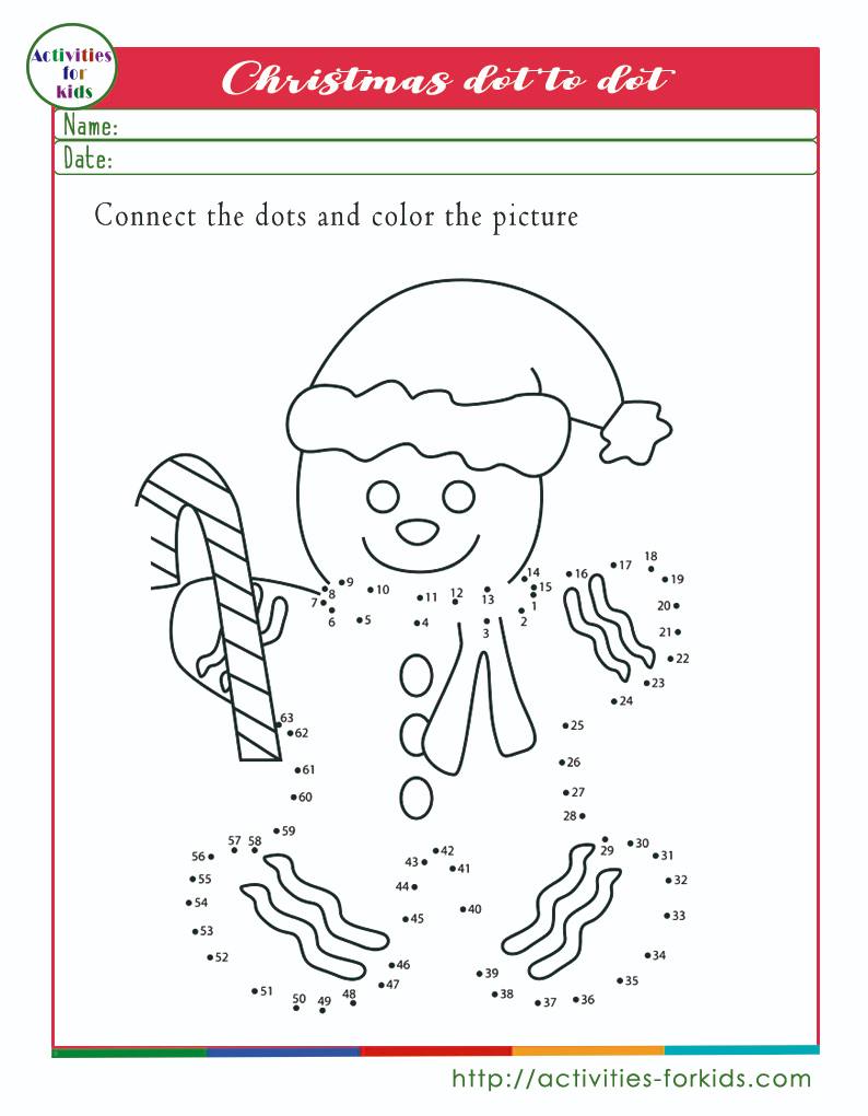 Free Printable Christmas Dot to Dot worksheets