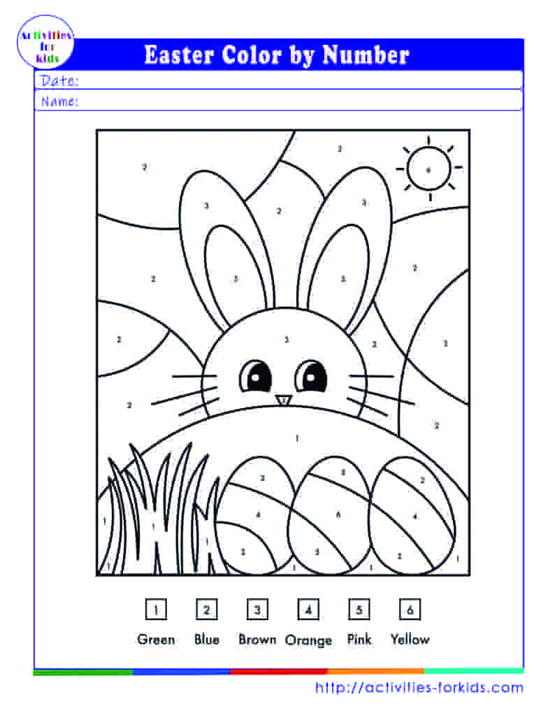 Easter color by number free printables
