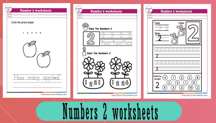 Number 2 worksheets free printable