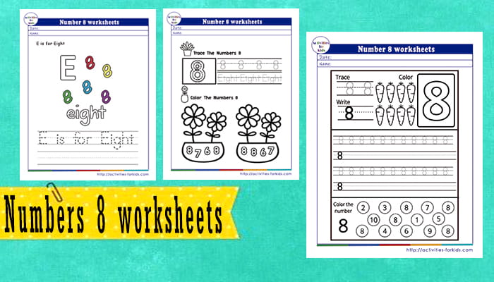 Number 8 worksheets free printable