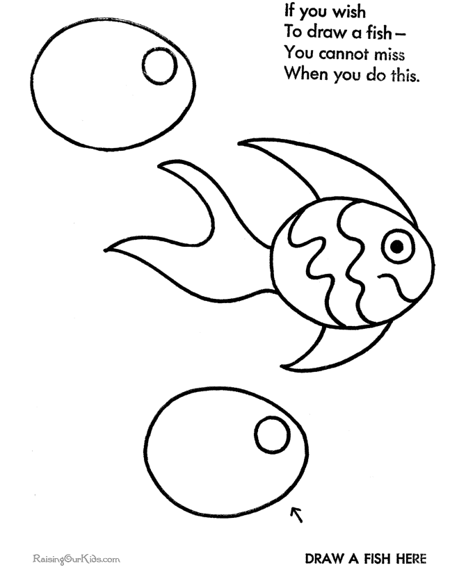 Step by step Draw a fish 026