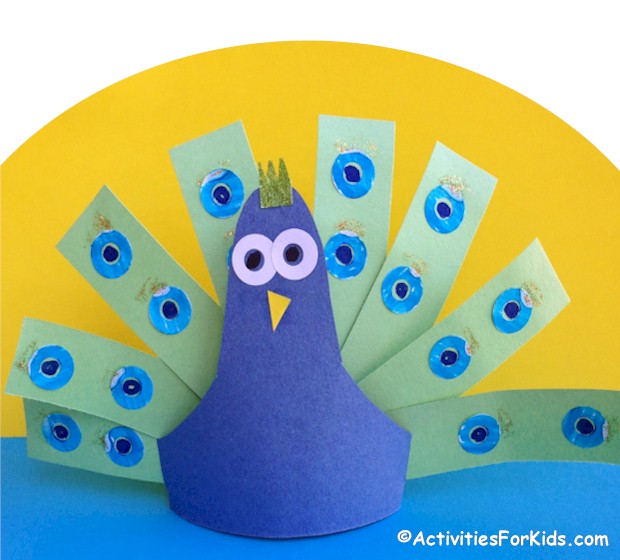A Colorful Peacock Craft for Kids to Make