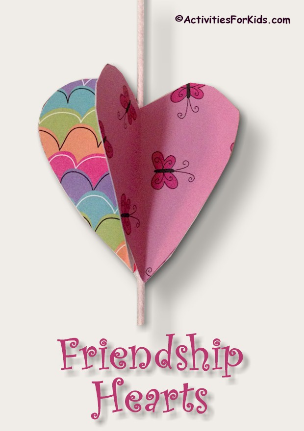 3D Friendship Hearts Craft for Kids