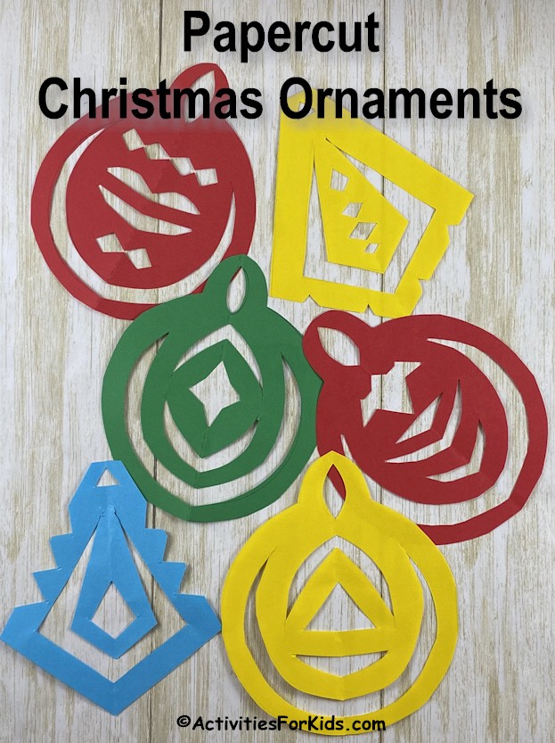 Papercut Christmas Ornaments Activities For Kids