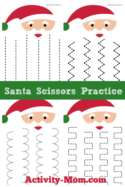 Santa Beard Cutting Practice (free printable) - The Activity Mom