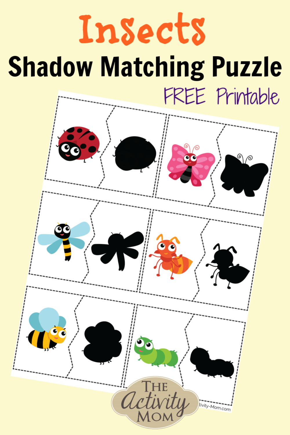 The Activity Mom Insect Shadow Matching Puzzle The Activity Mom