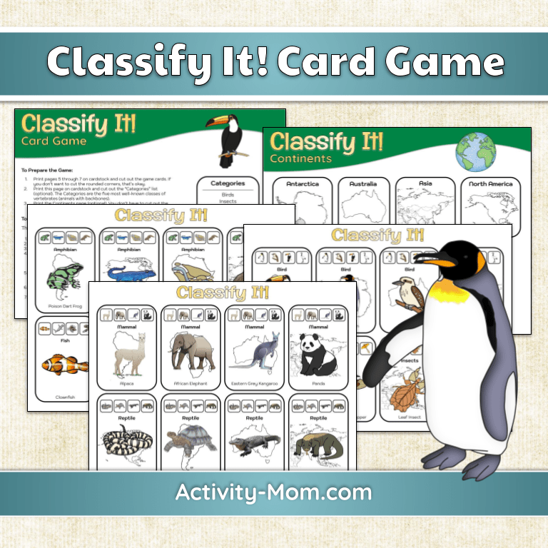 Printable Animal Classification Game for Kids (free) The Activity Mom