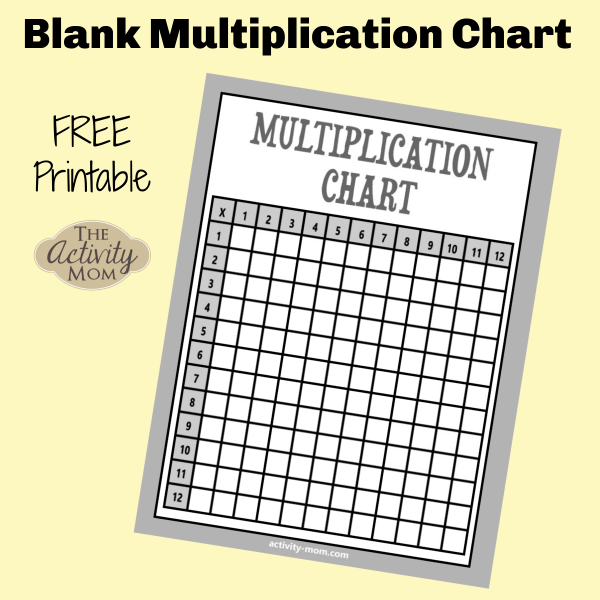Blank Multiplication Chart Printable Table (FREE) - The Activity Mom