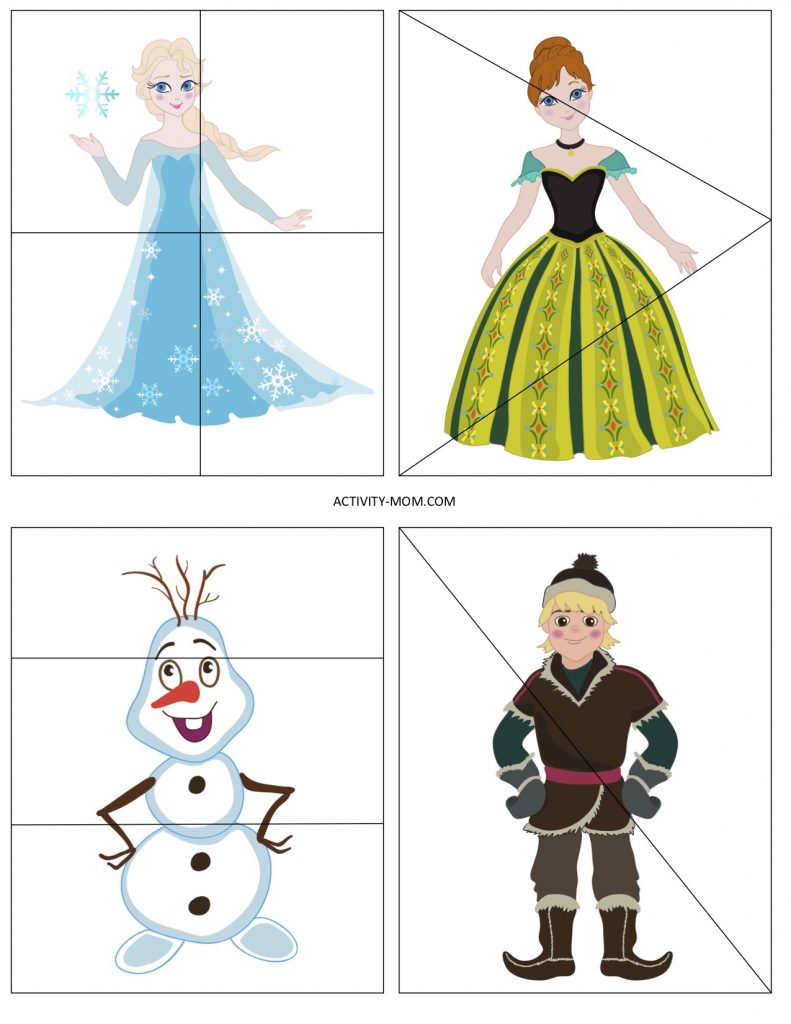 Free Printable 4 Piece Puzzles for Kids The Activity Mom