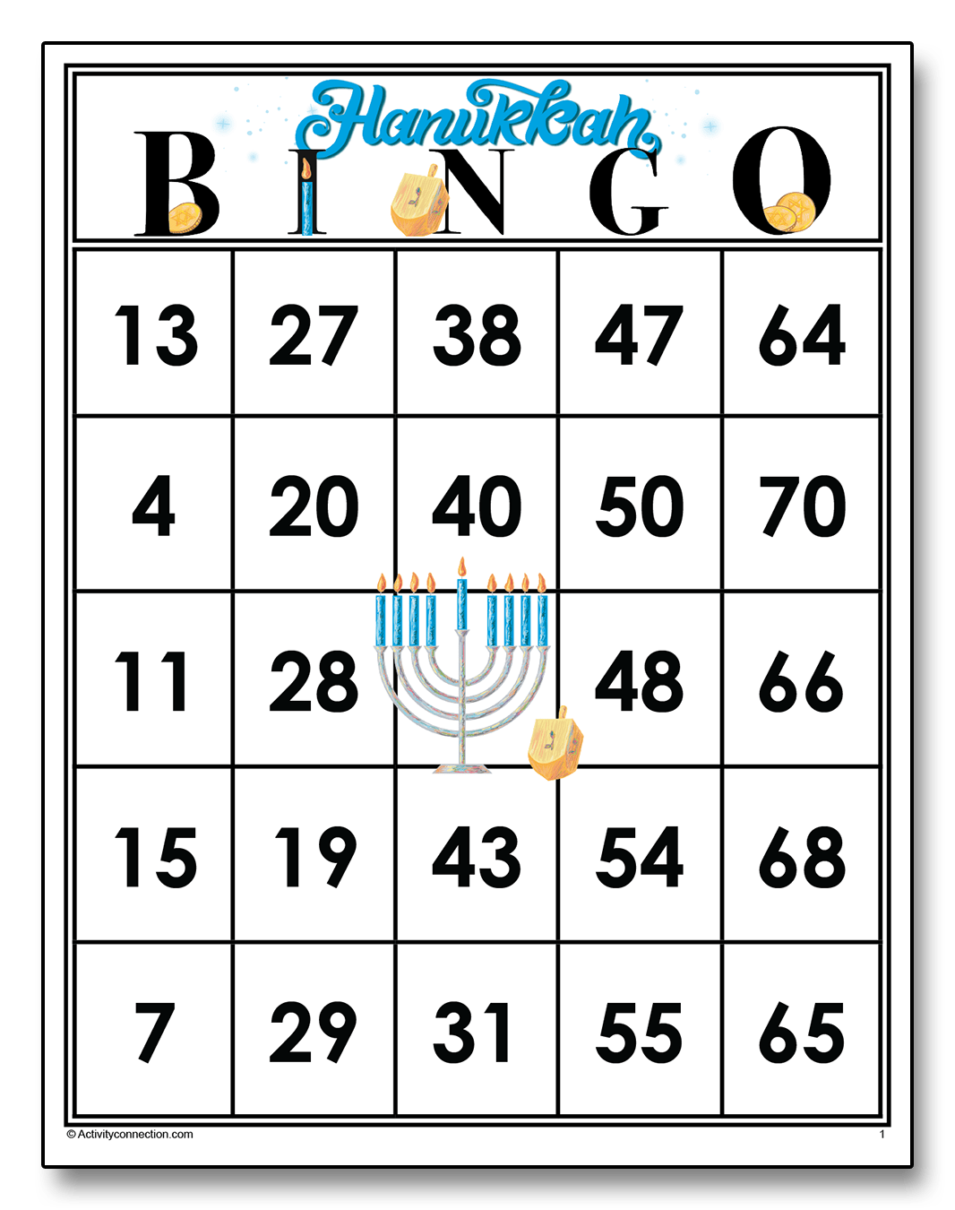 Hanukkah Bingo Cards (Printable) Marketplace
