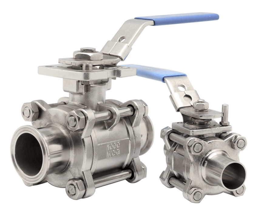 Hygienic Stainless Ball Valves 3 Piece Polished Hygienic AVS