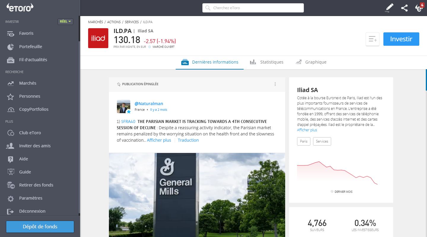 Action Iliad Cours et Comment Acheter l'Action en 2021