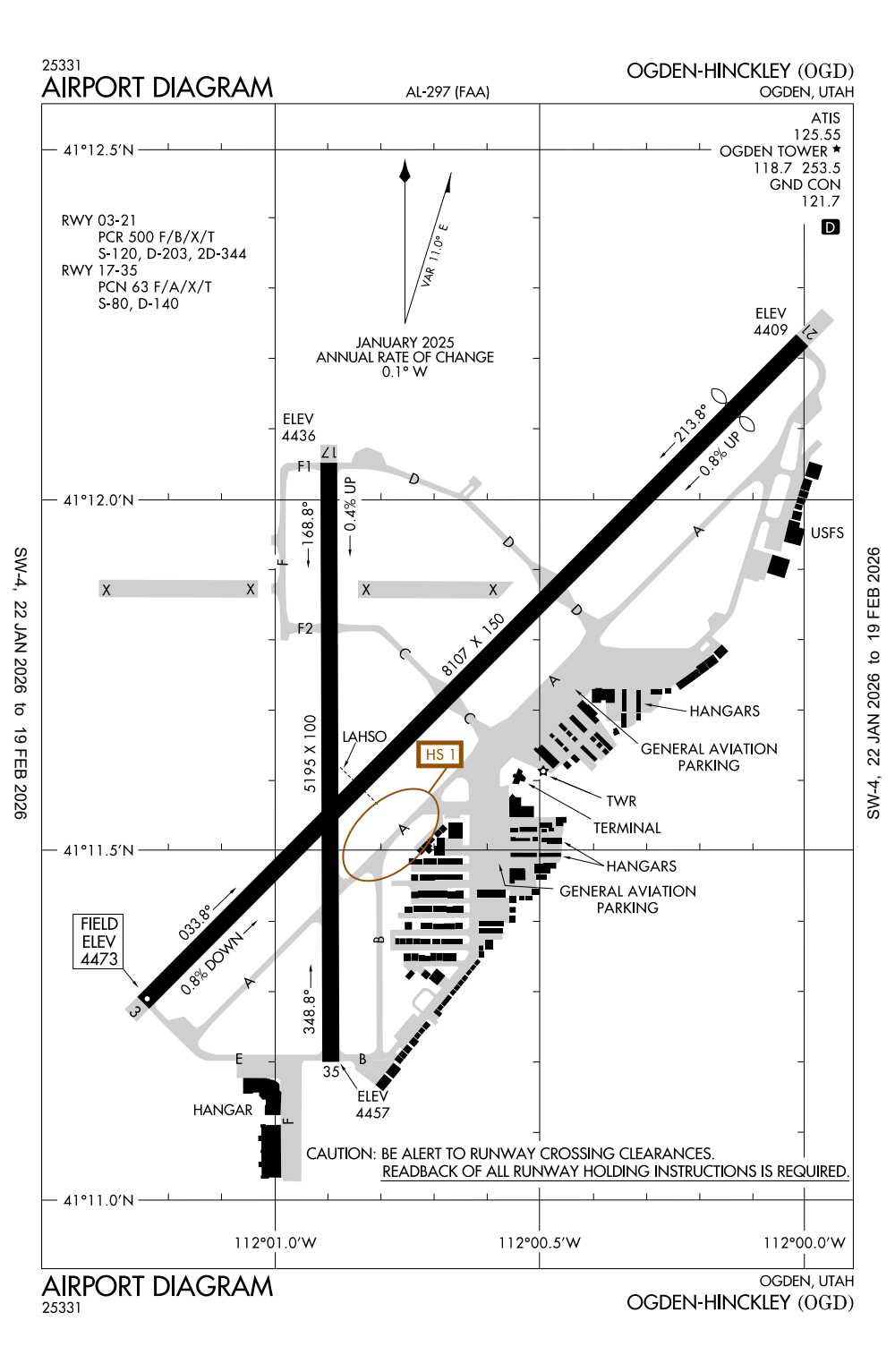 KOGD/Ogden/Hinckley General Airport Information