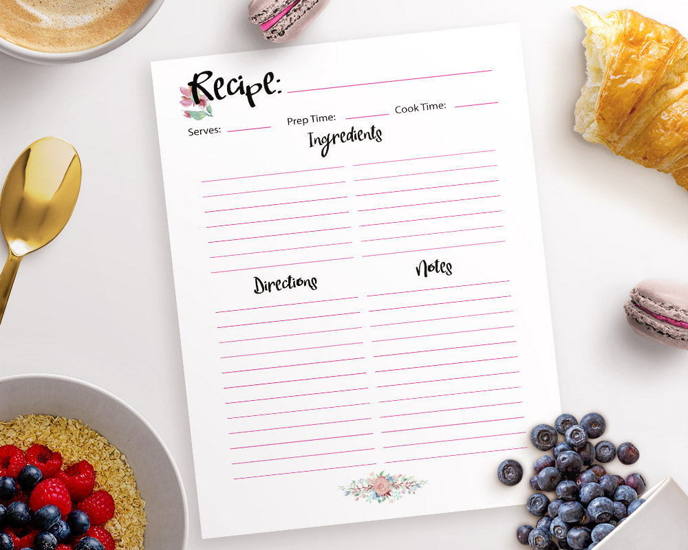 Watercolor Printable Ultimate Life Binder Home, Budget, + Recipe Binder