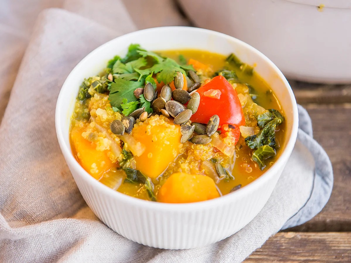 Butternut Squash, Kale, & Quinoa Curry (vegan, gluten free, 1pot meal
