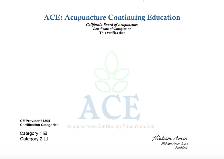 ca dep wtx image Acupuncture Continuing Education