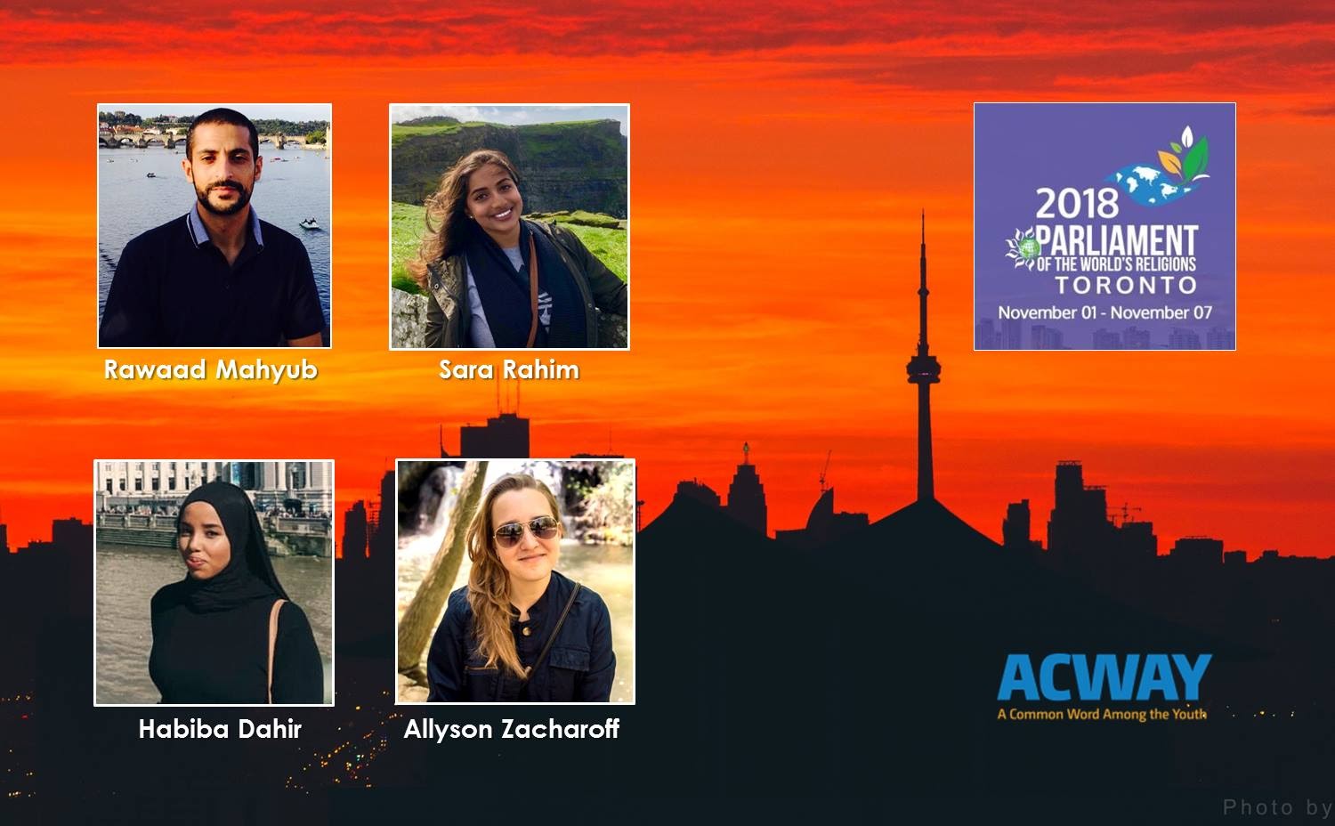 2018 Parliament of the World Religions in Toronto, November 17 ACWAY