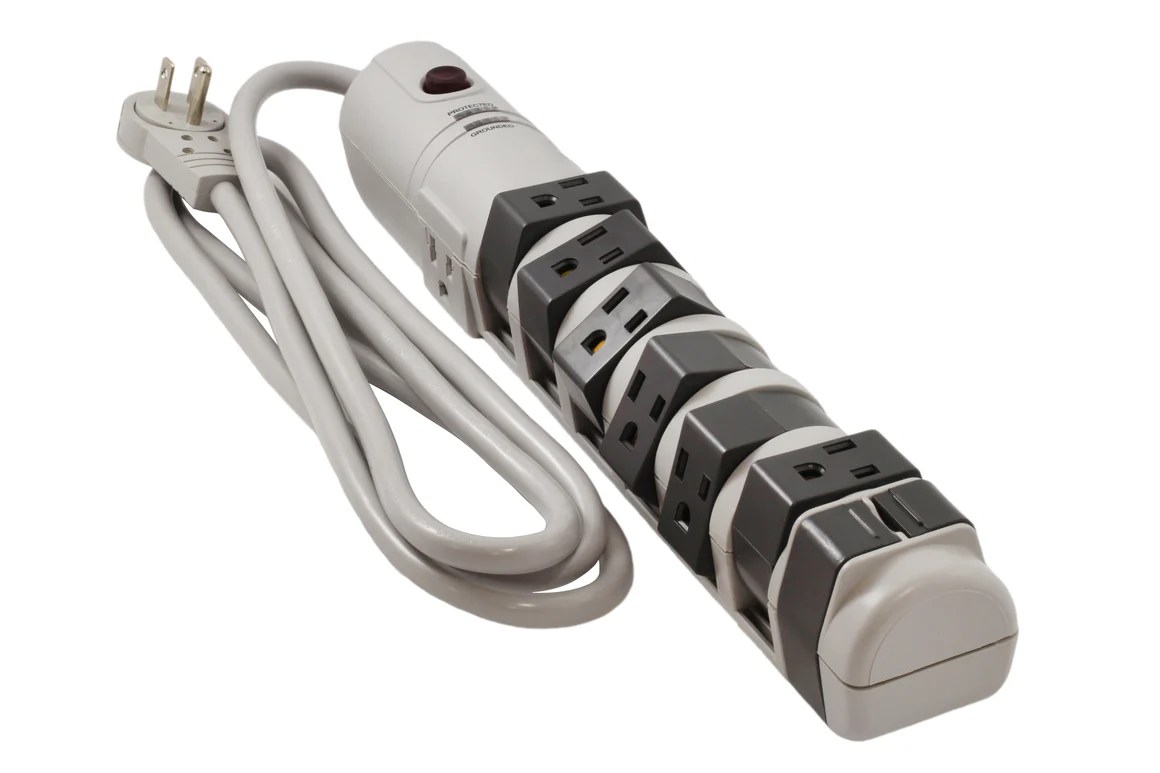 AC WORKS® 6FT SJT 14/3 8Outlet Rotating Power Strip with Surge Protector AC Connectors
