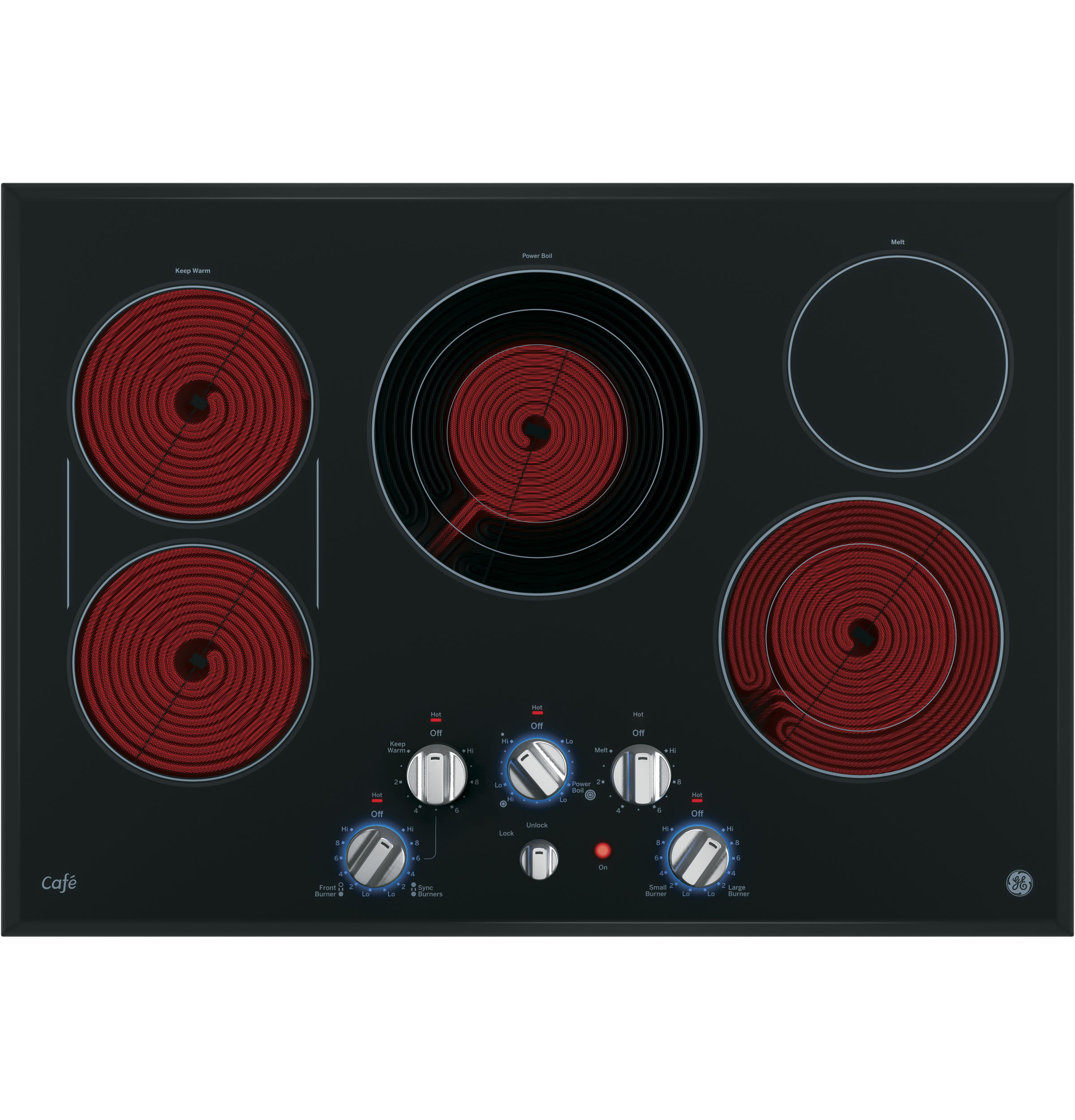 GE Café™ Series 30" BuiltIn Knob Control Electric Cooktop CP9530SJSS