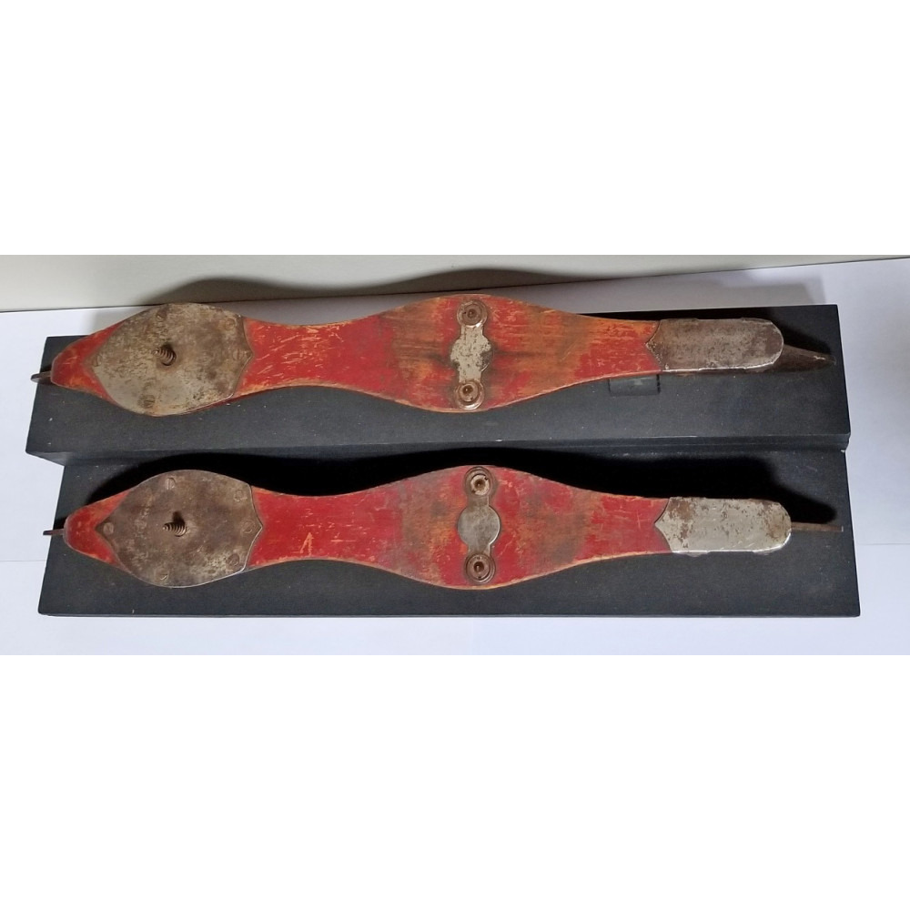Antique Dealers Association of America 19th C. Wood Bottom Ice Skates