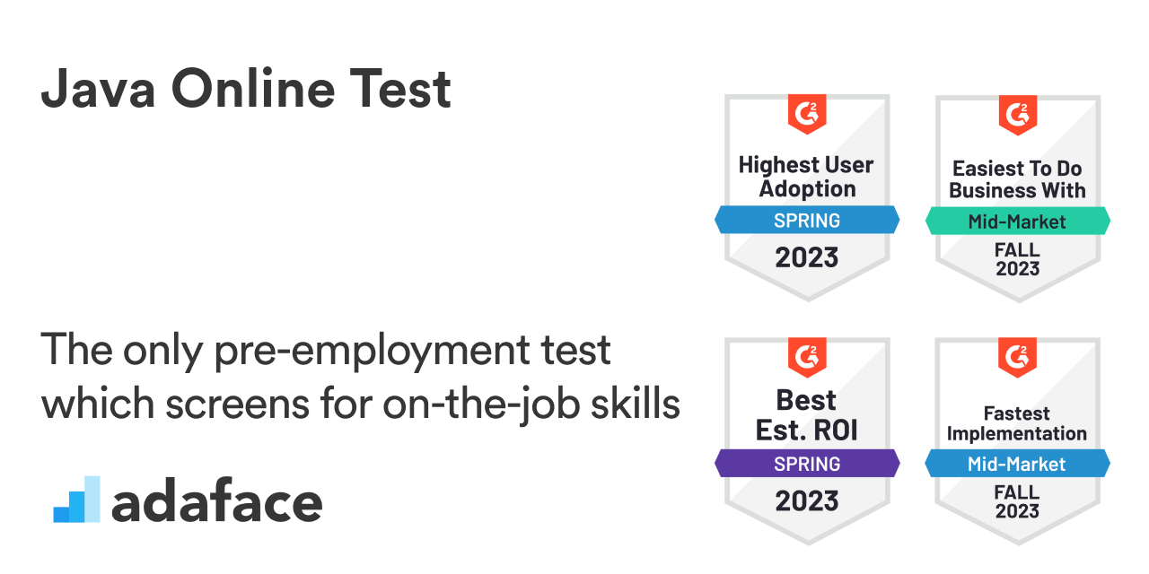 Java Online Test Candidate screening assessment Adaface