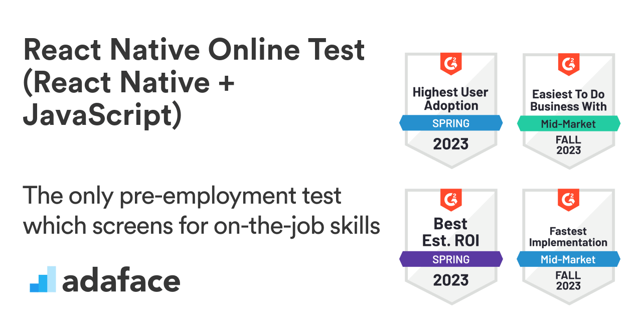 React Native Online Test Candidate screening assessment Adaface