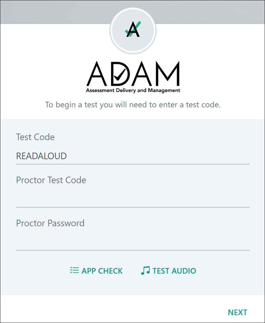 Proctoring with the Read Aloud (TestNav) ADAM