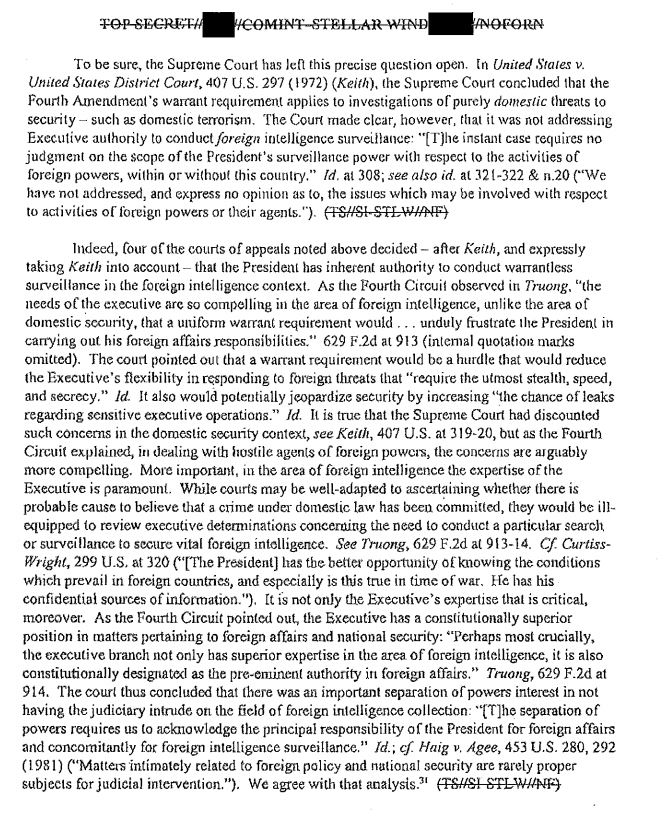 Review Of The Legality Of The STELLAR WIND Program (Analysis Of STELLAR