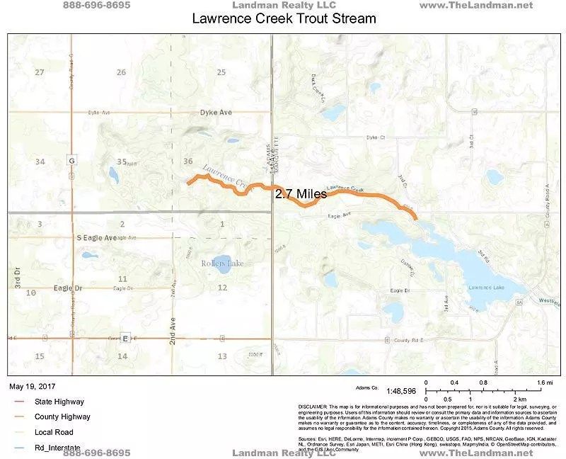 Lawrence Creek WI Brook Trout Waters Class Trout Stream
