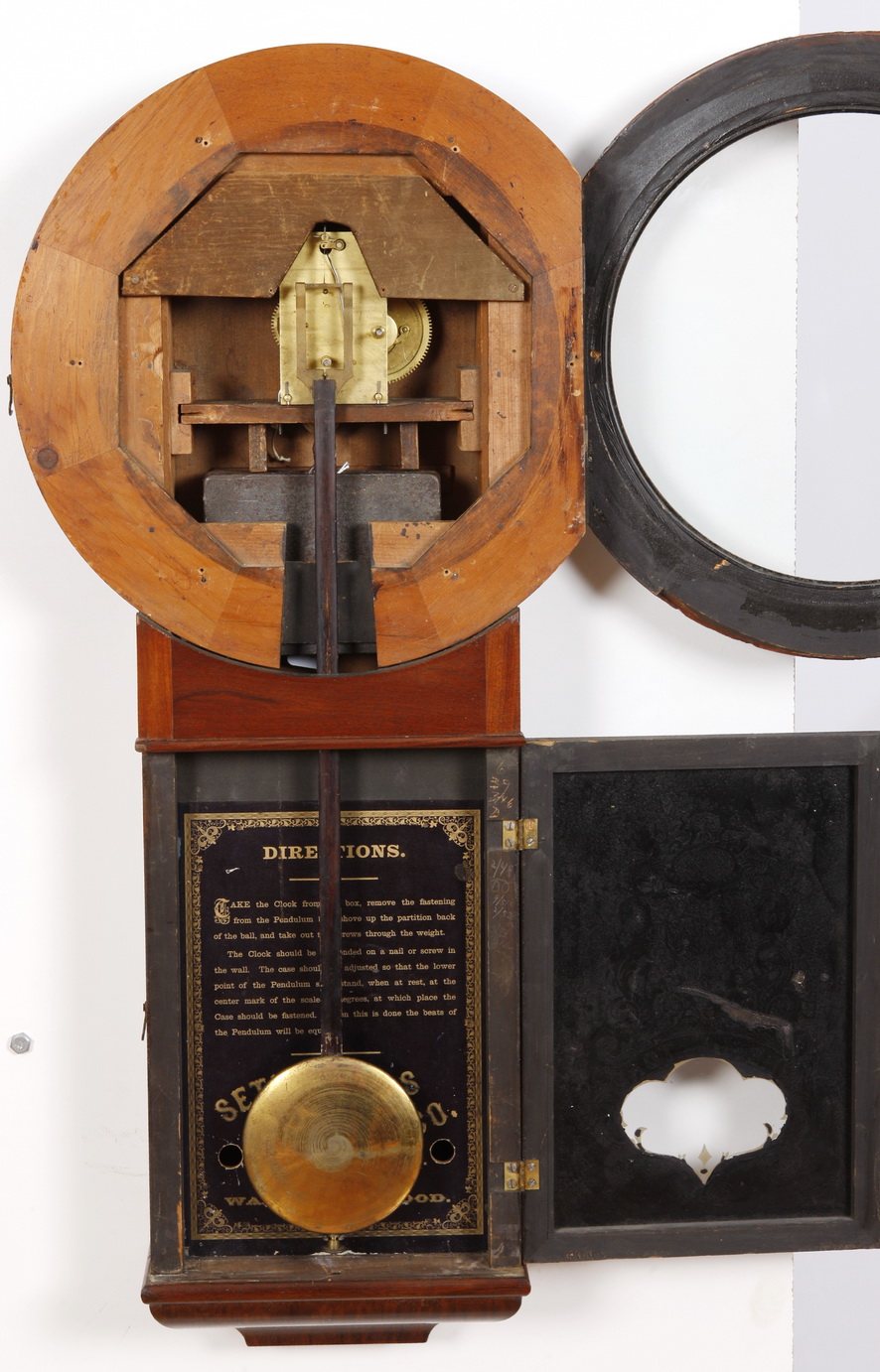 Early Seth Thomas 2 Mahogany Weight Driven Regulator Clock Adams