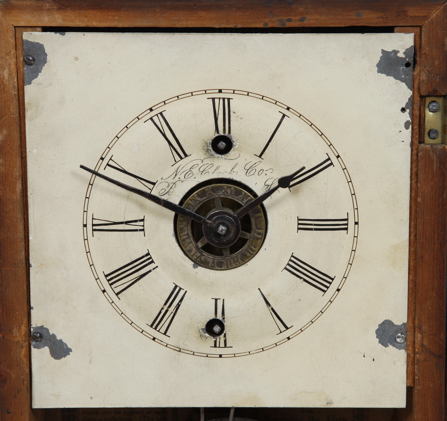 RARE C. 1850 New England Clock Co. Miniature “Cigar Box” Shelf Clock