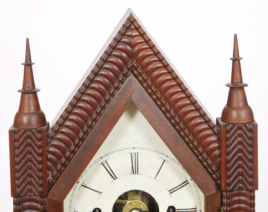JC Brown Forestville Manufacturing 8 Day Ripple Steep Clock, Bristol CT