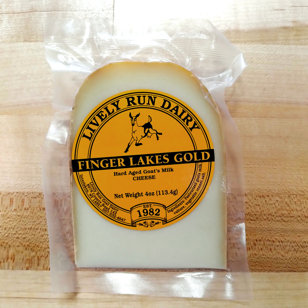 Finger Lakes Gold (4 oz.) Lively Run Dairy Adams Cheese Shop