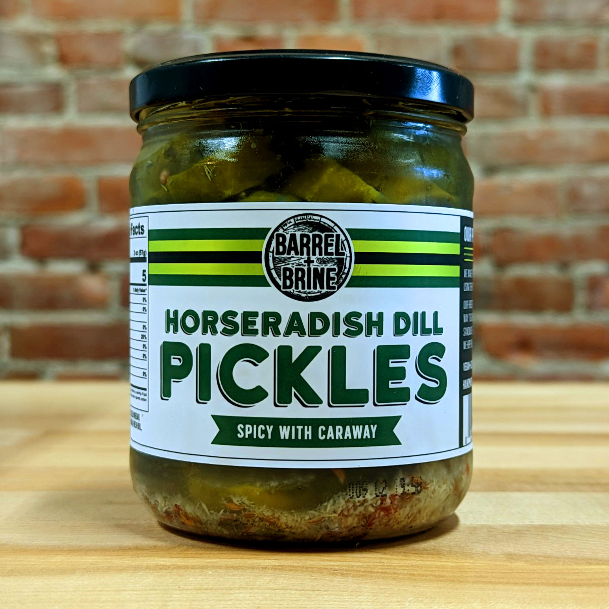 Horseradish Dill Pickles (16 oz.) Barrel + Brine Adams Cheese Shop