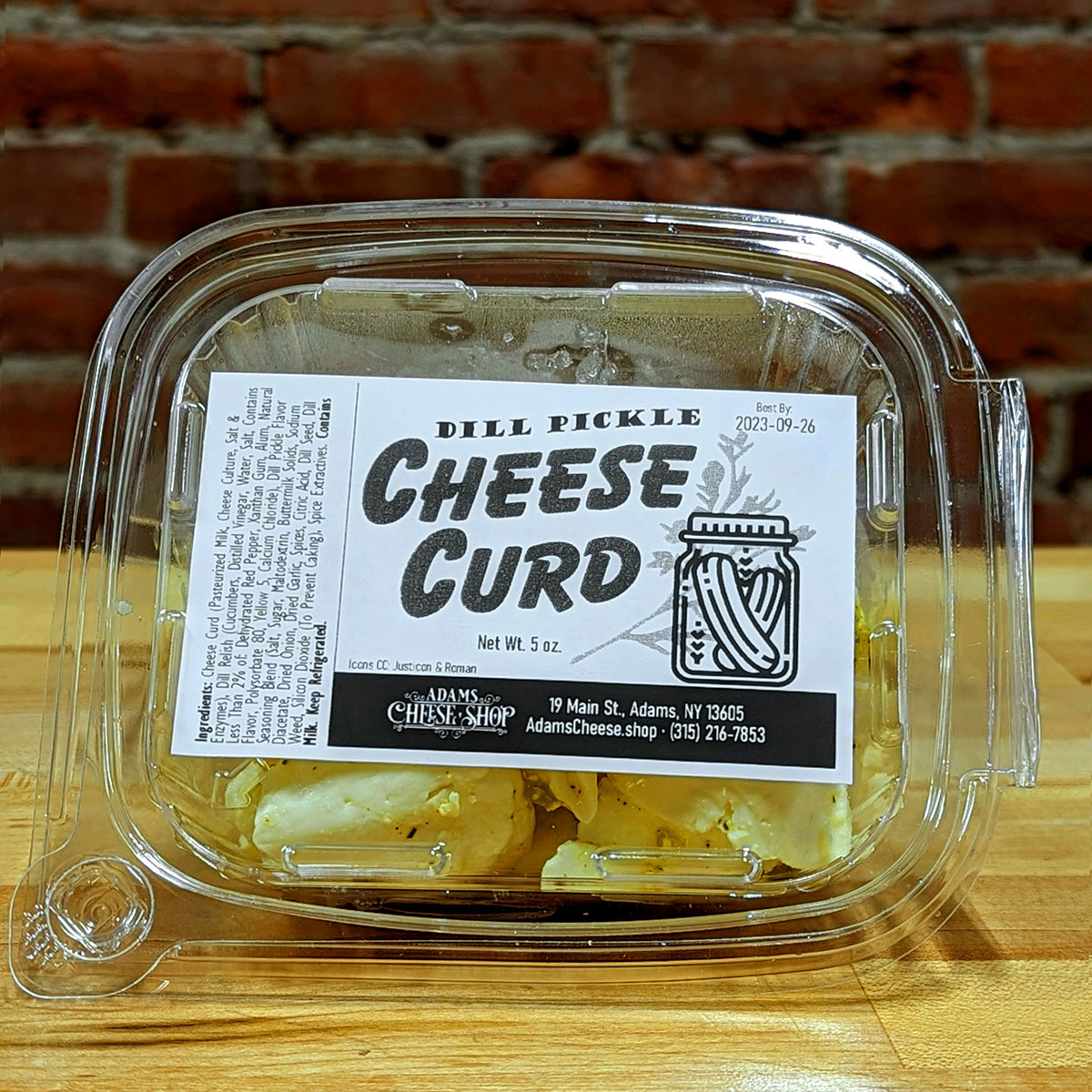 Dill Pickle Flavored Cheese Curd (8 oz.) Adams Cheese Shop