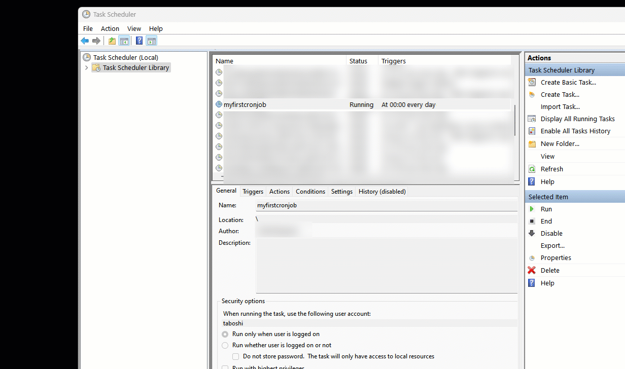 Setting up a Cron for Windows Using the Task Scheduler