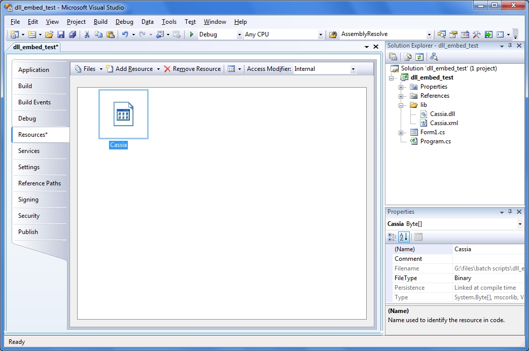 Embed dll Files Within an exe (C WinForms)—Winform 集成零散
