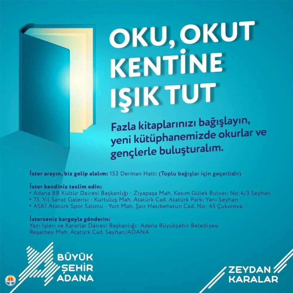 İnce Memed Halk Kütüphanesi için kitap bağışı kampanyası