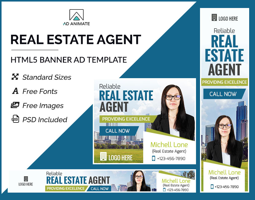 Real Estate Agent Banner (RE002) AdAnimate