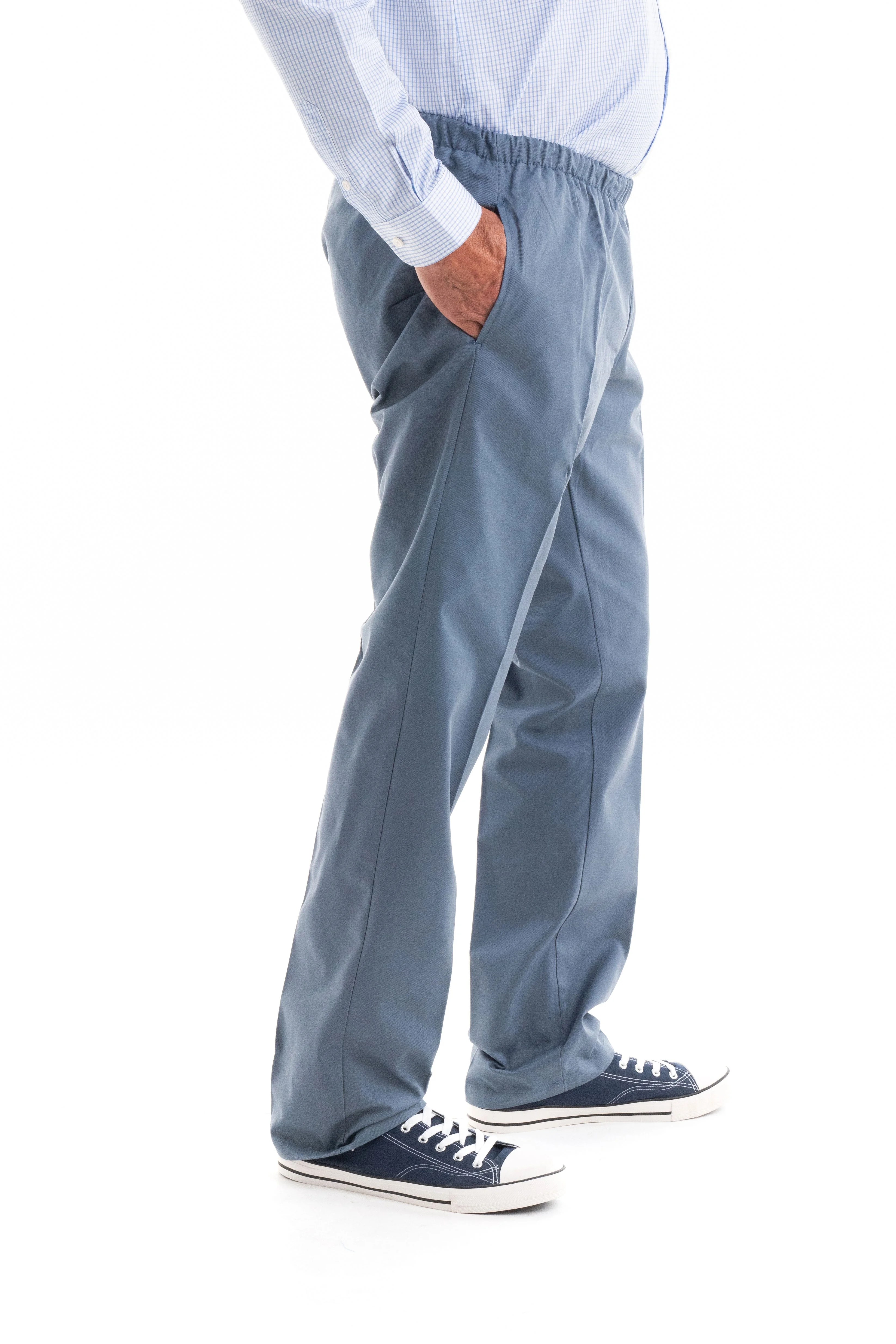 Men’s Lightweight Elastic Waist PullOn Chino Style Trousers Adaptawear