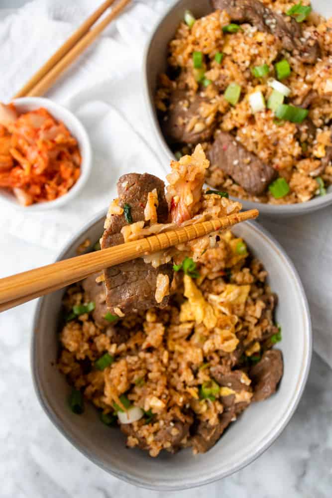 Bulgogi Kimchi Fried Rice (Gluten Free & Paleo Options) a dash of dolly