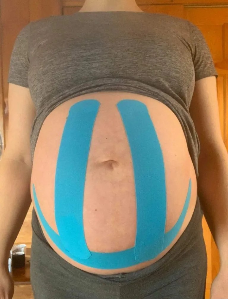 How to Kinesio tape pregnant belly? [and when to start]