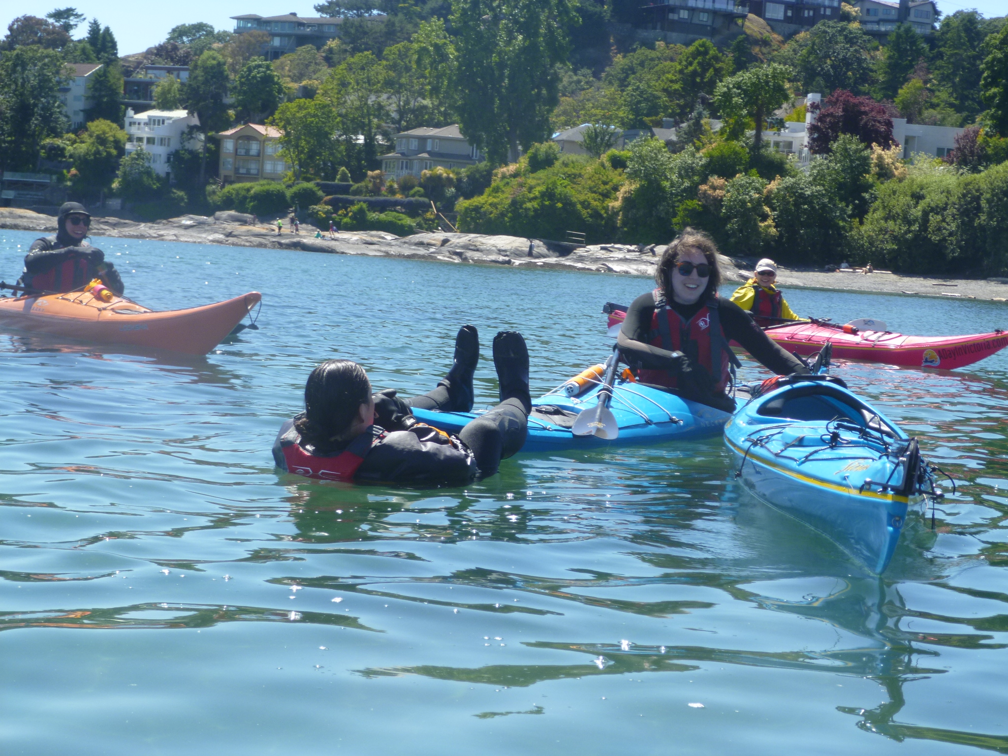 Sea kayak capsize and reentry rescue course A Day in Victoria