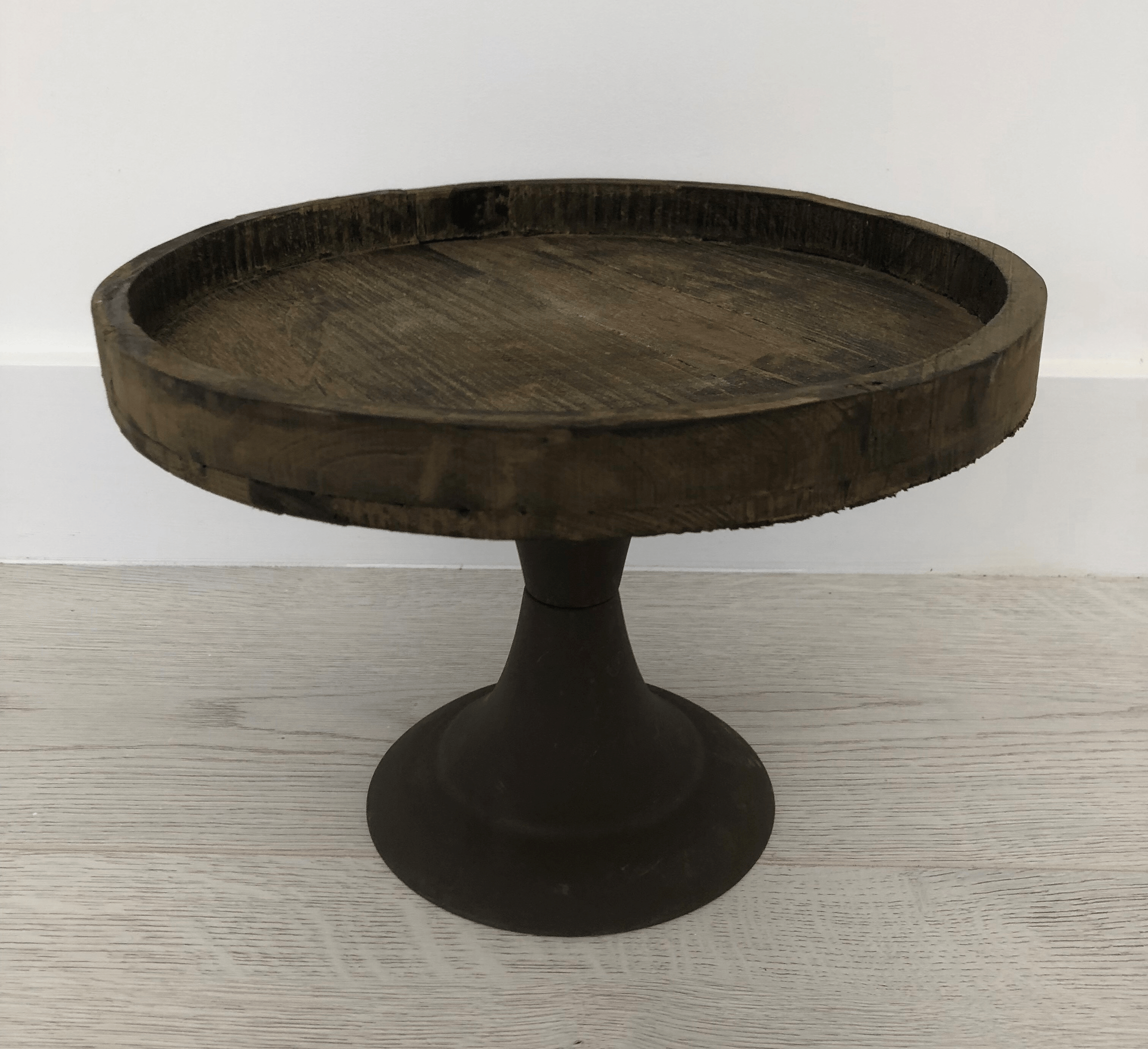 Rustic Wood and Metal Cake Stand Medium A Day to Remember Event Hire