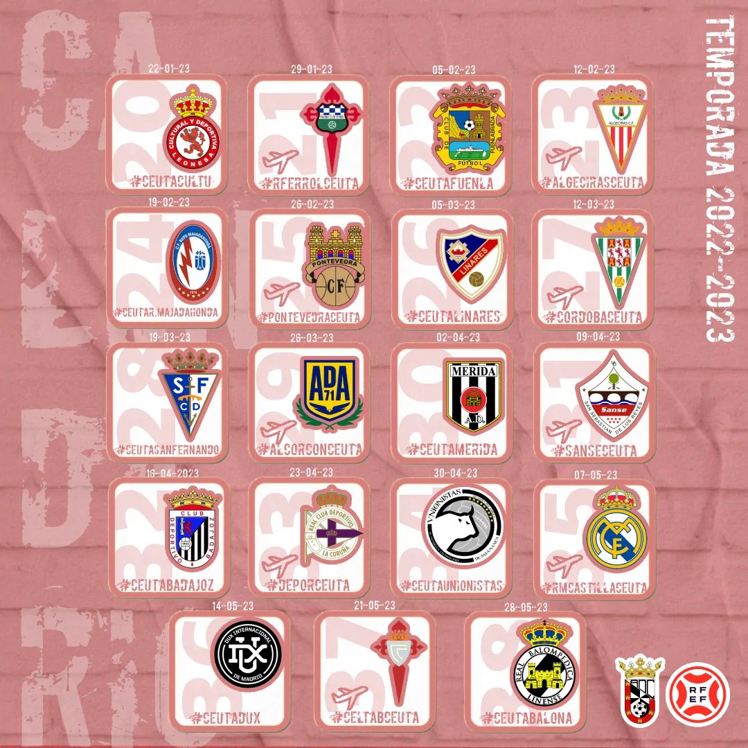 CALENDARIO PRIMERA FEDERACIÓN GRUPO 1 TEMPORADA 2223 AD Ceuta FC