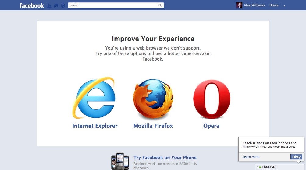 What does using a supported browser mean?