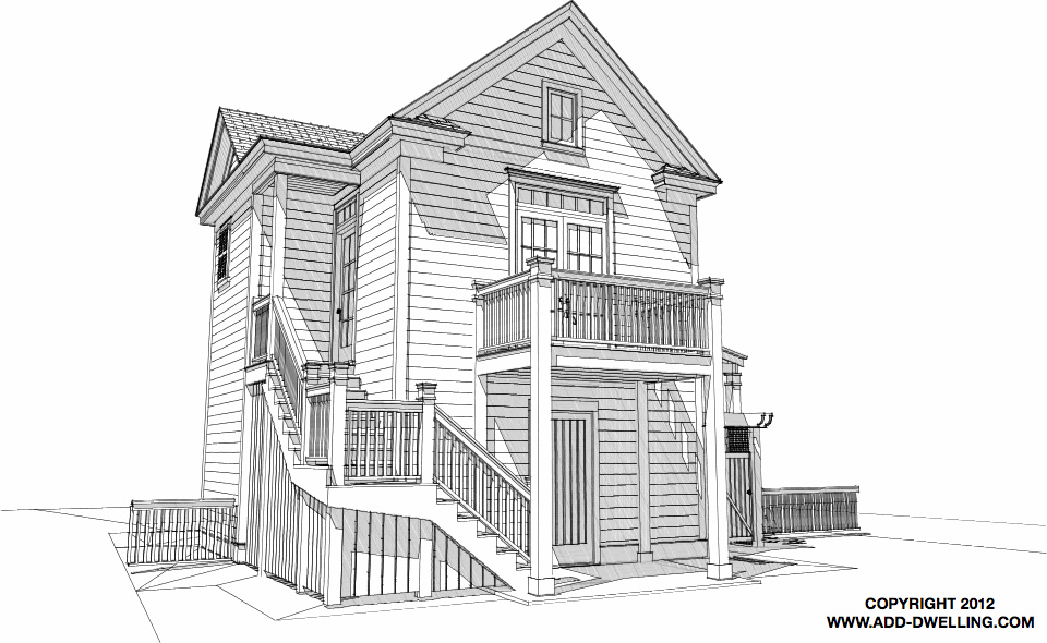 Carriage House I'on Stair from Garage to Apartment ADD+Dwelling Group LLC