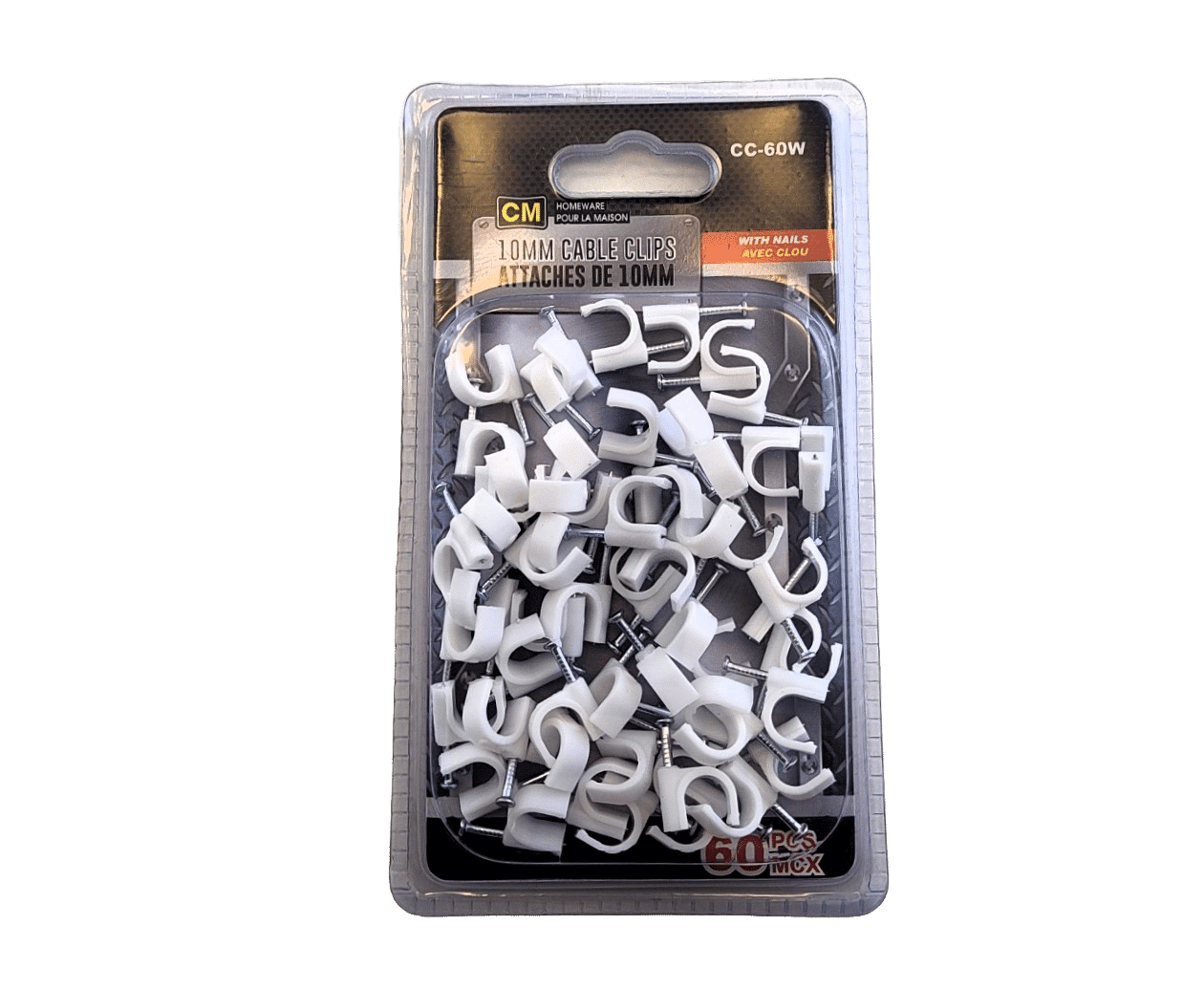 10mm Cable Ties Pack of 60 with Nails AddTronique