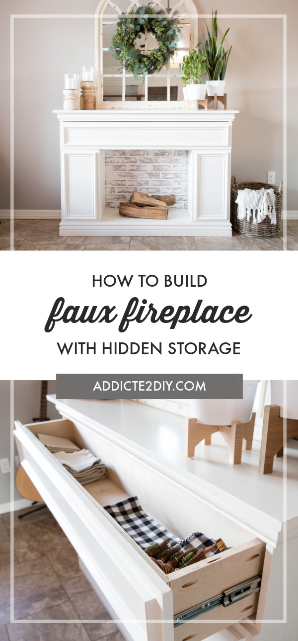 How To Build A Faux Fireplace With Hidden Storage Addicted 2 DIY